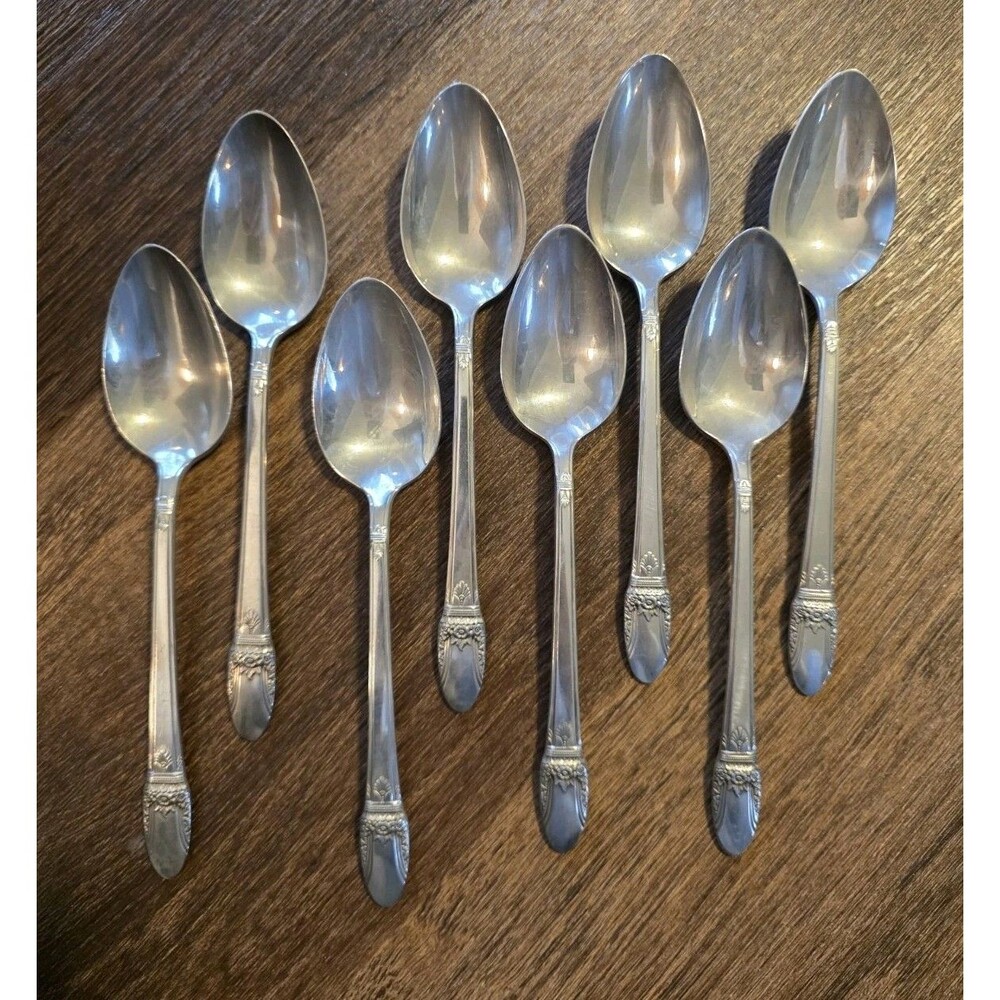 1847 Rogers Bros First Love Tablespoons SilverPlate I S Lot of 8 Table Spoons